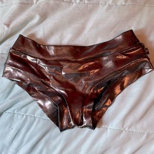 XS Cleo the Hurricane pole dance cheeky shorts bottoms silver metallic glitter